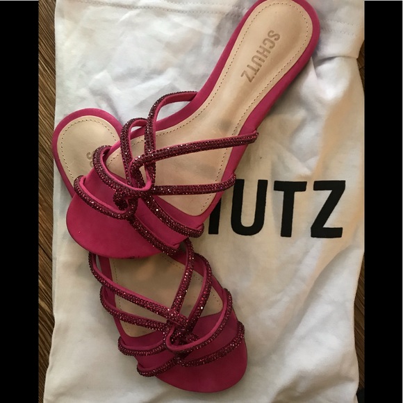 SCHUTZ Shoes - NWT Schultz Sparkling Fuchsia Slip On Sandals